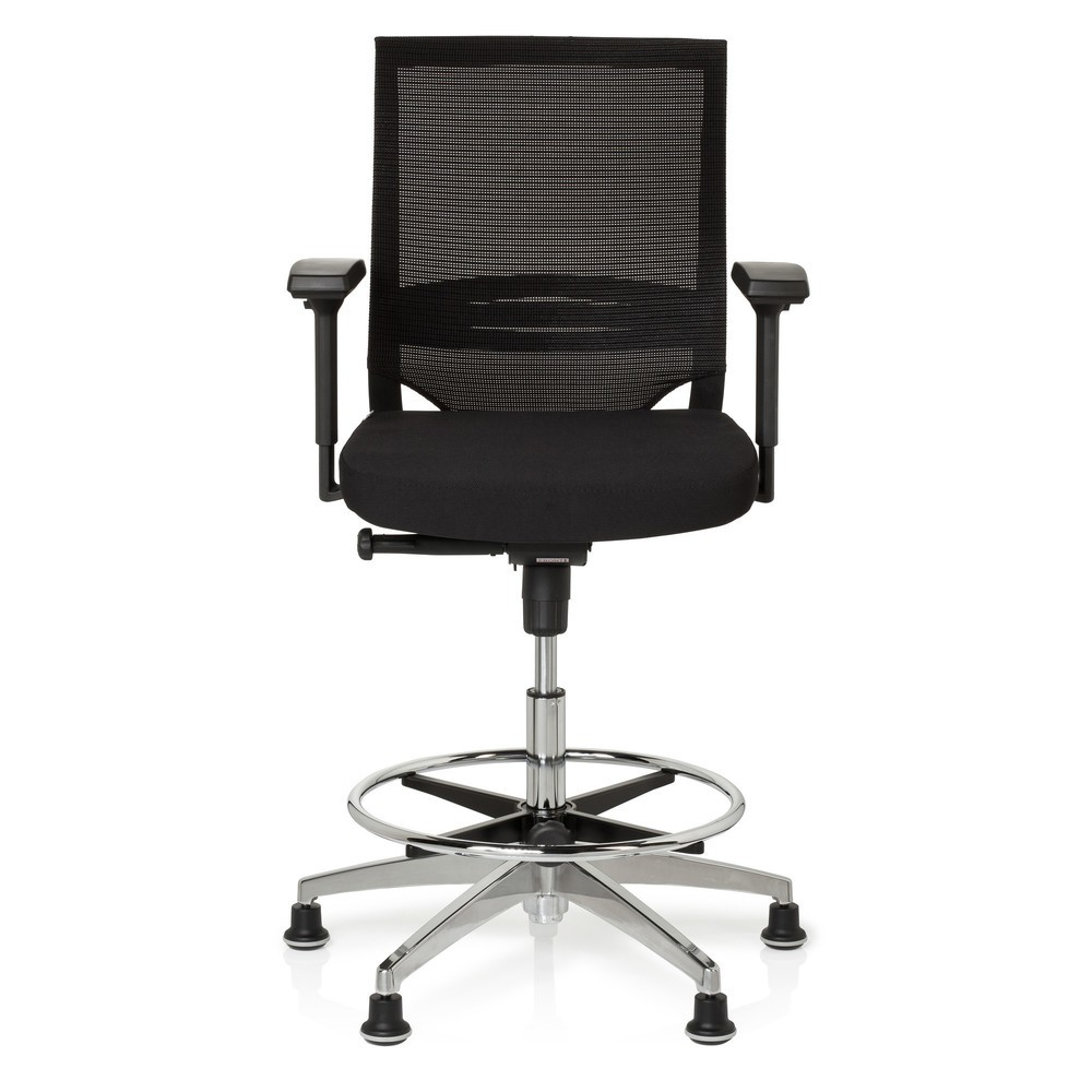 N° de l'image du produit 1 : Siège de travail / siège de comptoir hjh OFFICE TOP WORK 77 tissu, noir