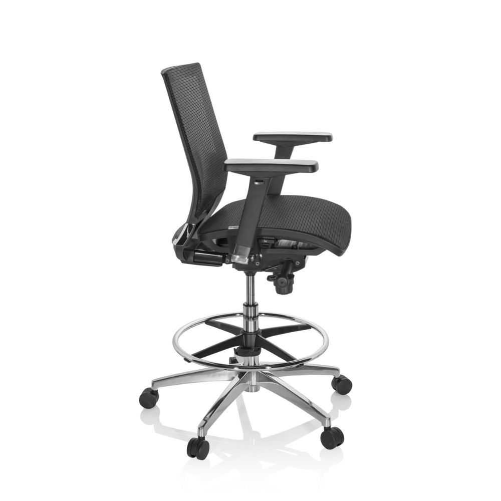 N° de l'image du produit 3 : Siège de travail / siège de comptoir hjh OFFICE TOP WORK 78 maille, noir