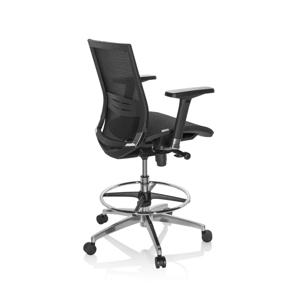 N° de l'image du produit 4 : Siège de travail / siège de comptoir hjh OFFICE TOP WORK 78 maille, noir