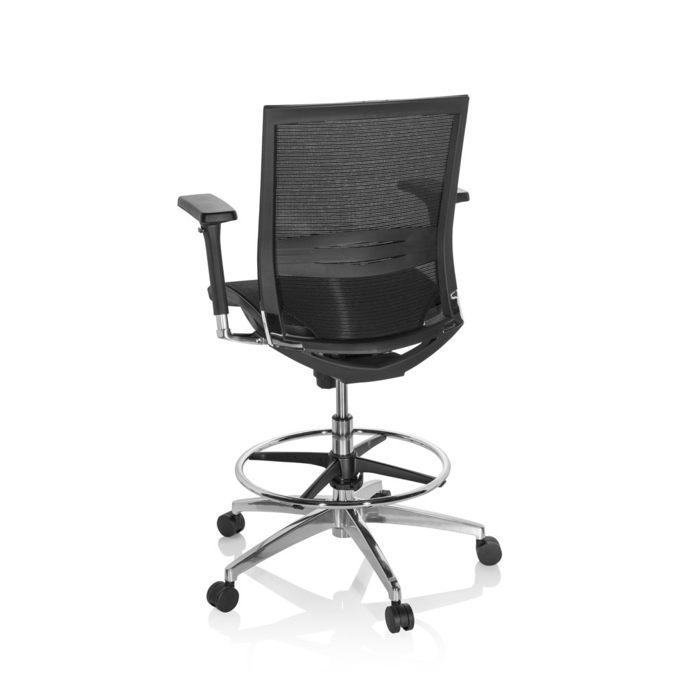N° de l'image du produit 6 : Siège de travail / siège de comptoir hjh OFFICE TOP WORK 78 maille, noir