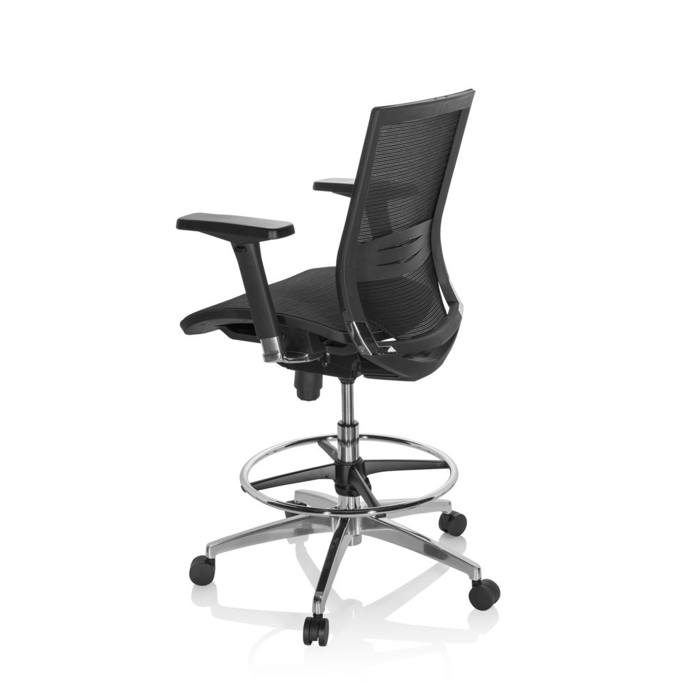 N° de l'image du produit 7 : Siège de travail / siège de comptoir hjh OFFICE TOP WORK 78 maille, noir