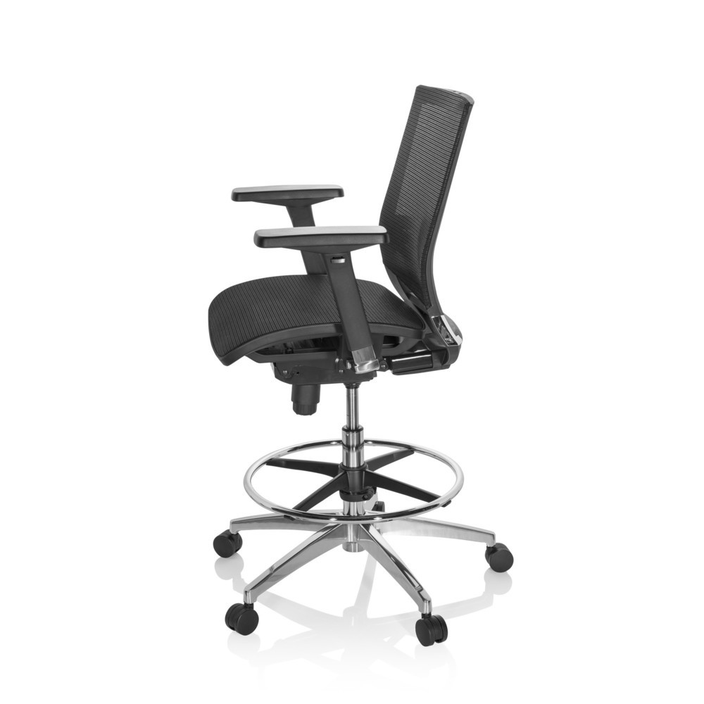N° de l'image du produit 8 : Siège de travail / siège de comptoir hjh OFFICE TOP WORK 78 maille, noir
