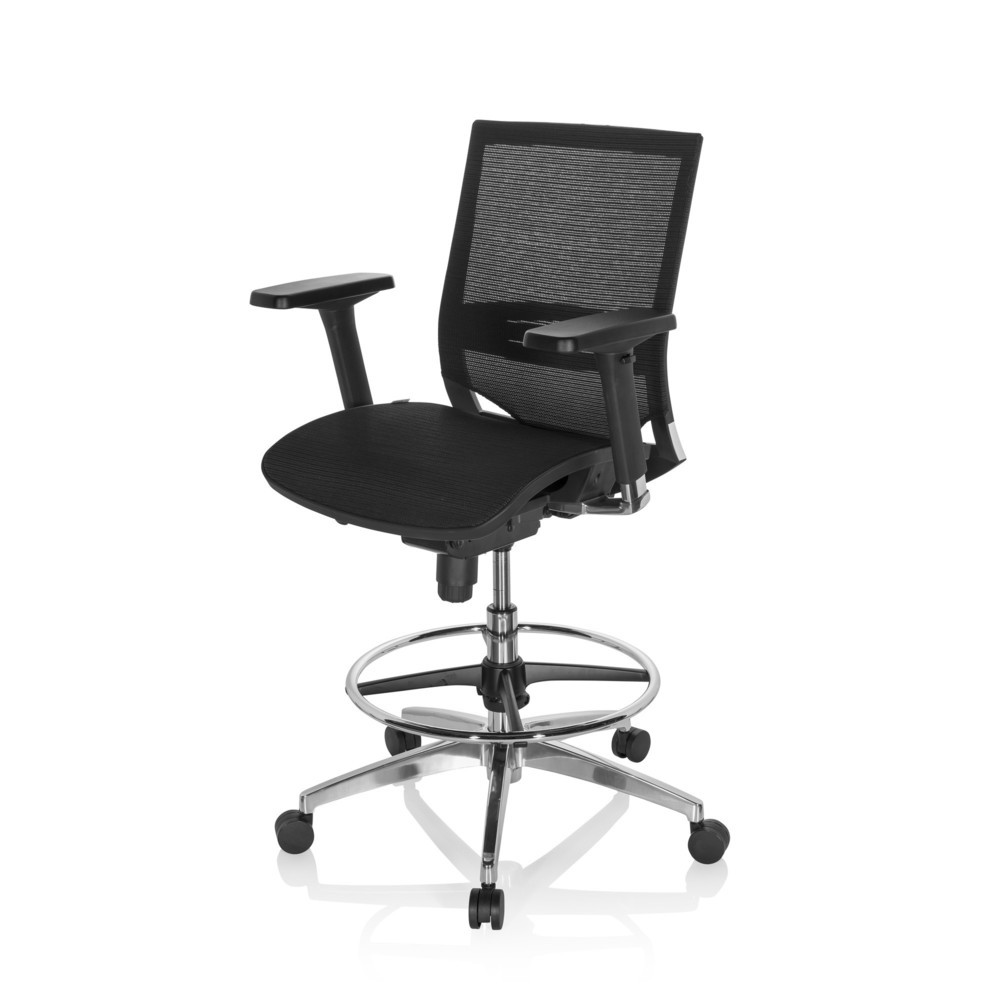 N° de l'image du produit 9 : Siège de travail / siège de comptoir hjh OFFICE TOP WORK 78 maille, noir
