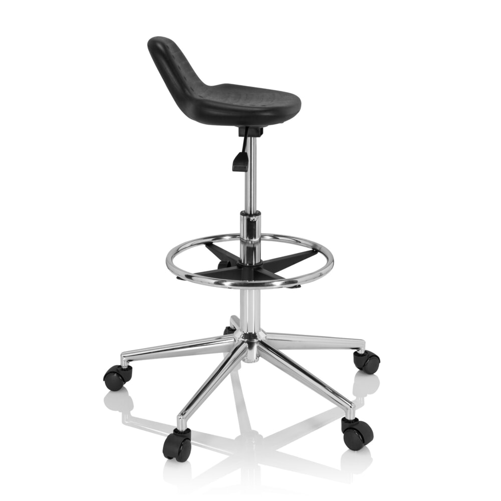N° de l'image du produit 3 : Siège de travail / tabouret de travail hjh OFFICE TOP WORK 3 I mousse rigide, noir