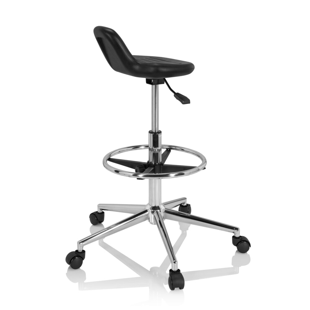 N° de l'image du produit 4 : Siège de travail / tabouret de travail hjh OFFICE TOP WORK 3 I mousse rigide, noir