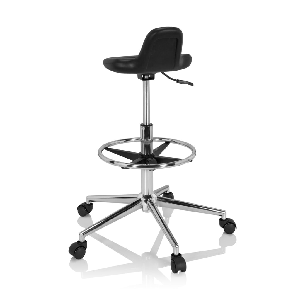 N° de l'image du produit 6 : Siège de travail / tabouret de travail hjh OFFICE TOP WORK 3 I mousse rigide, noir