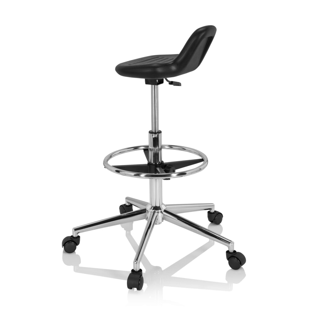 N° de l'image du produit 7 : Siège de travail / tabouret de travail hjh OFFICE TOP WORK 3 I mousse rigide, noir