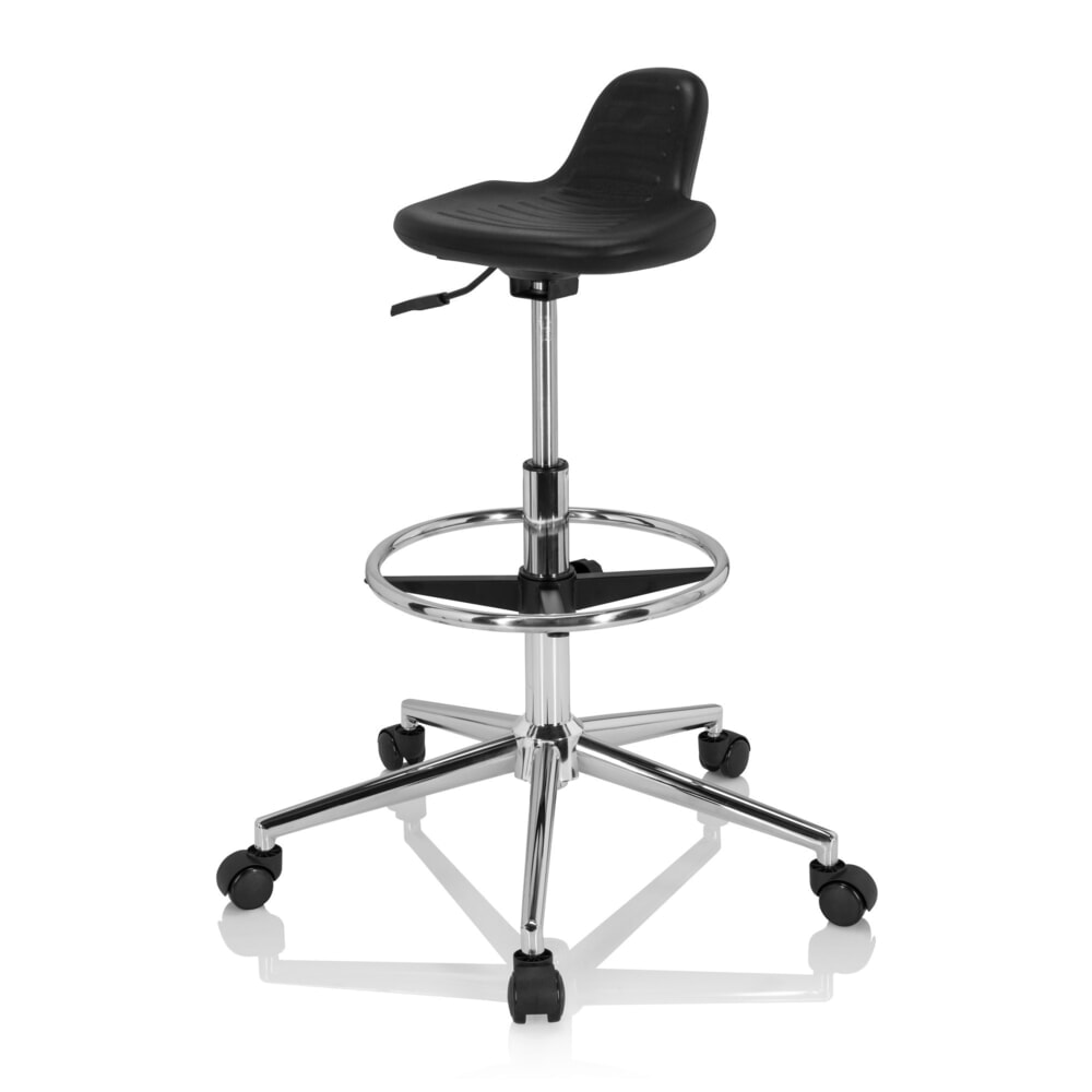 N° de l'image du produit 9 : Siège de travail / tabouret de travail hjh OFFICE TOP WORK 3 I mousse rigide, noir