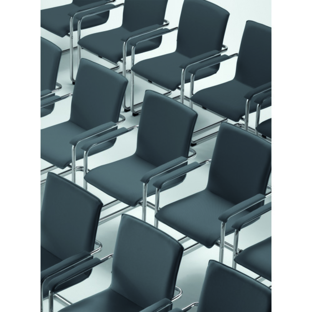 N° de l'image du produit 2 : Chaise-visiteur Cubika de BISLEY, fauteuil suspendu, dossier en mesh, empilable par 3