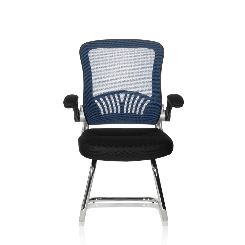 N° de l'image du produit 1 : Chaise-visiteur / chaise de conférence hjh OFFICE FLYER PRO V maille, noir/bleu