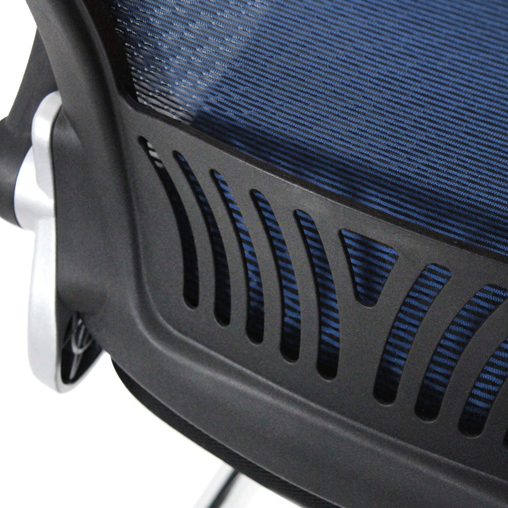 N° de l'image du produit 4 : Chaise-visiteur / chaise de conférence hjh OFFICE FLYER PRO V maille, noir/bleu