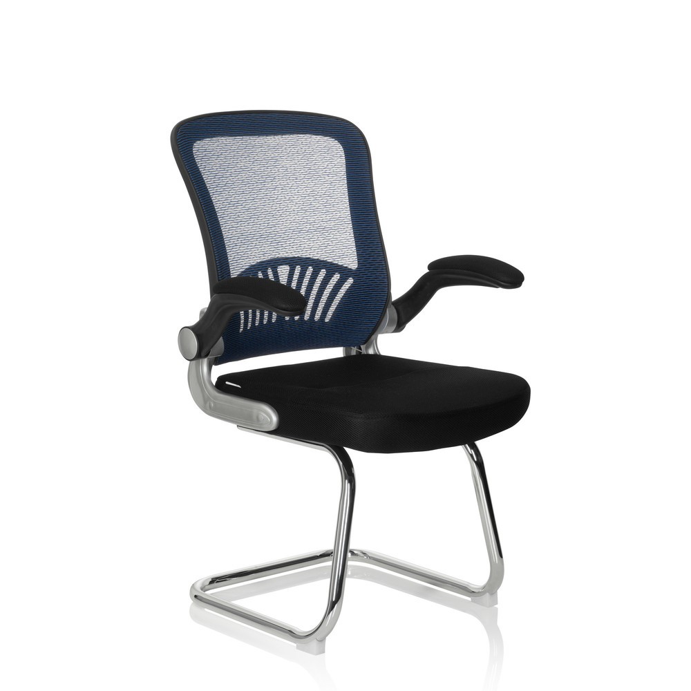 N° de l'image du produit 5 : Chaise-visiteur / chaise de conférence hjh OFFICE FLYER PRO V maille, noir/bleu