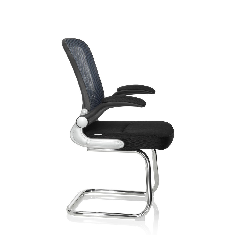 N° de l'image du produit 6 : Chaise-visiteur / chaise de conférence hjh OFFICE FLYER PRO V maille, noir/bleu