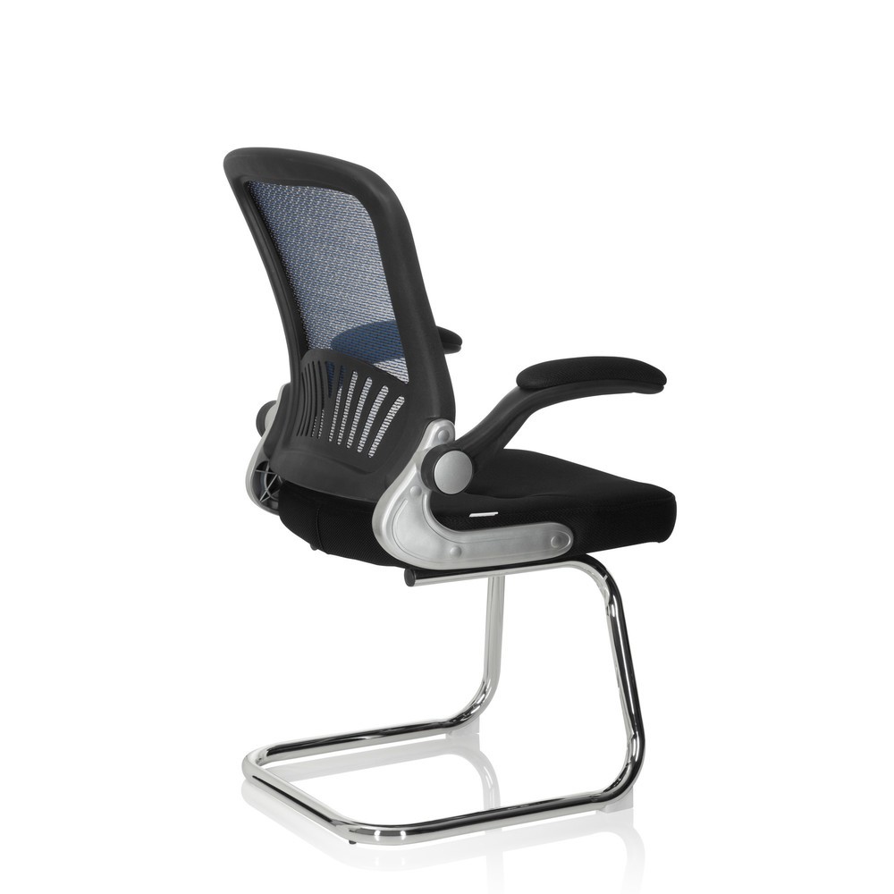 N° de l'image du produit 7 : Chaise-visiteur / chaise de conférence hjh OFFICE FLYER PRO V maille, noir/bleu