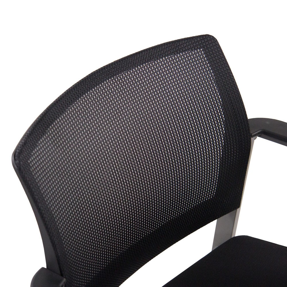 N° de l'image du produit 2 : Chaise-visiteur / chaise de conférence hjh OFFICE MEET gris maille/tissu, noir