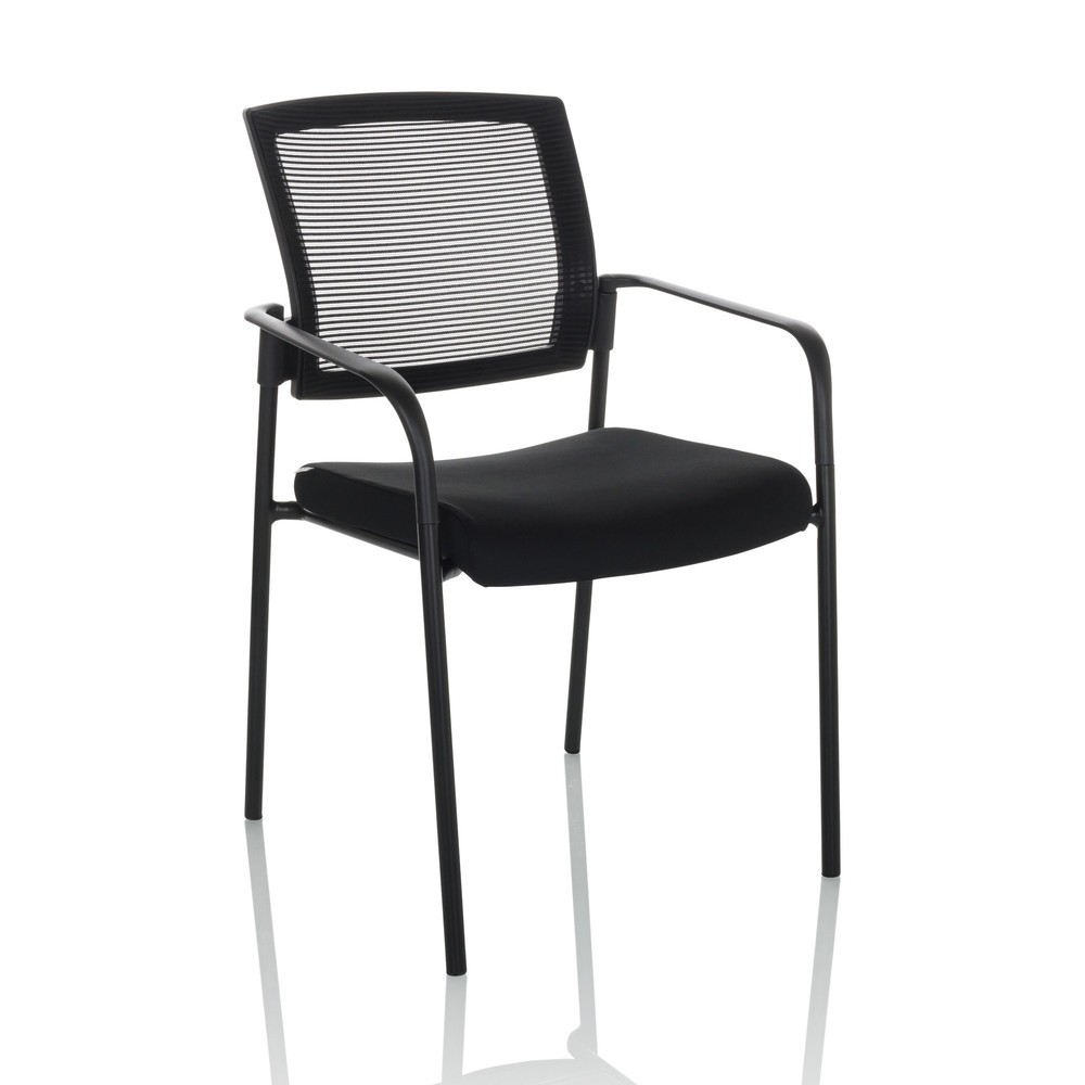 N° de l'image du produit 4 : Chaise-visiteur / chaise de conférence hjh OFFICE MEET B maille/tissu, noir
