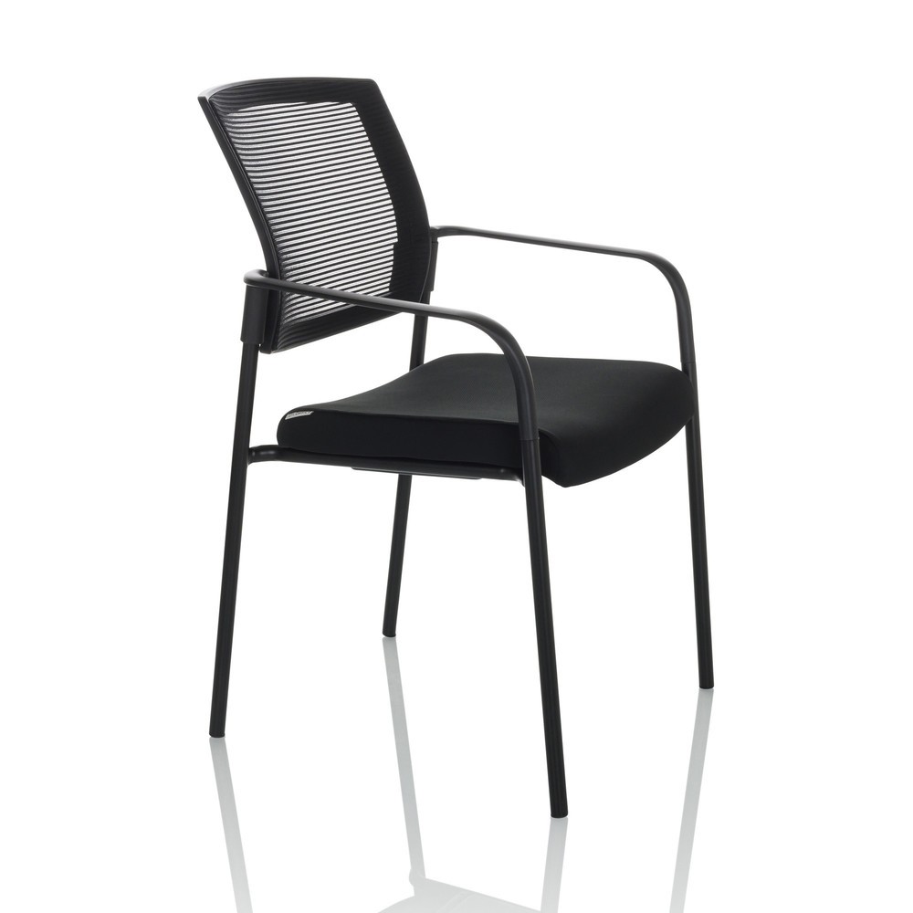 N° de l'image du produit 6 : Chaise-visiteur / chaise de conférence hjh OFFICE MEET B maille/tissu, noir