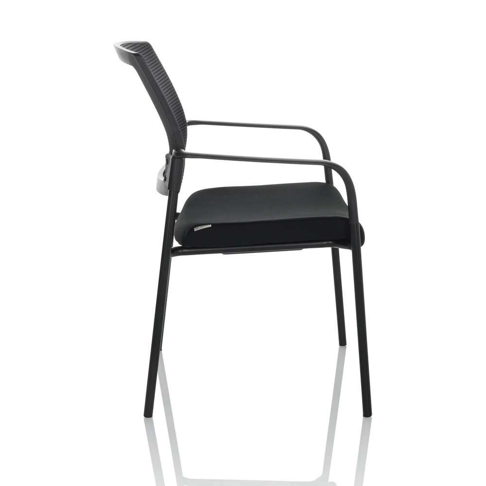 N° de l'image du produit 7 : Chaise-visiteur / chaise de conférence hjh OFFICE MEET B maille/tissu, noir