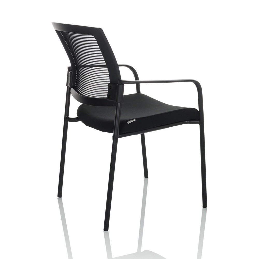 N° de l'image du produit 8 : Chaise-visiteur / chaise de conférence hjh OFFICE MEET B maille/tissu, noir