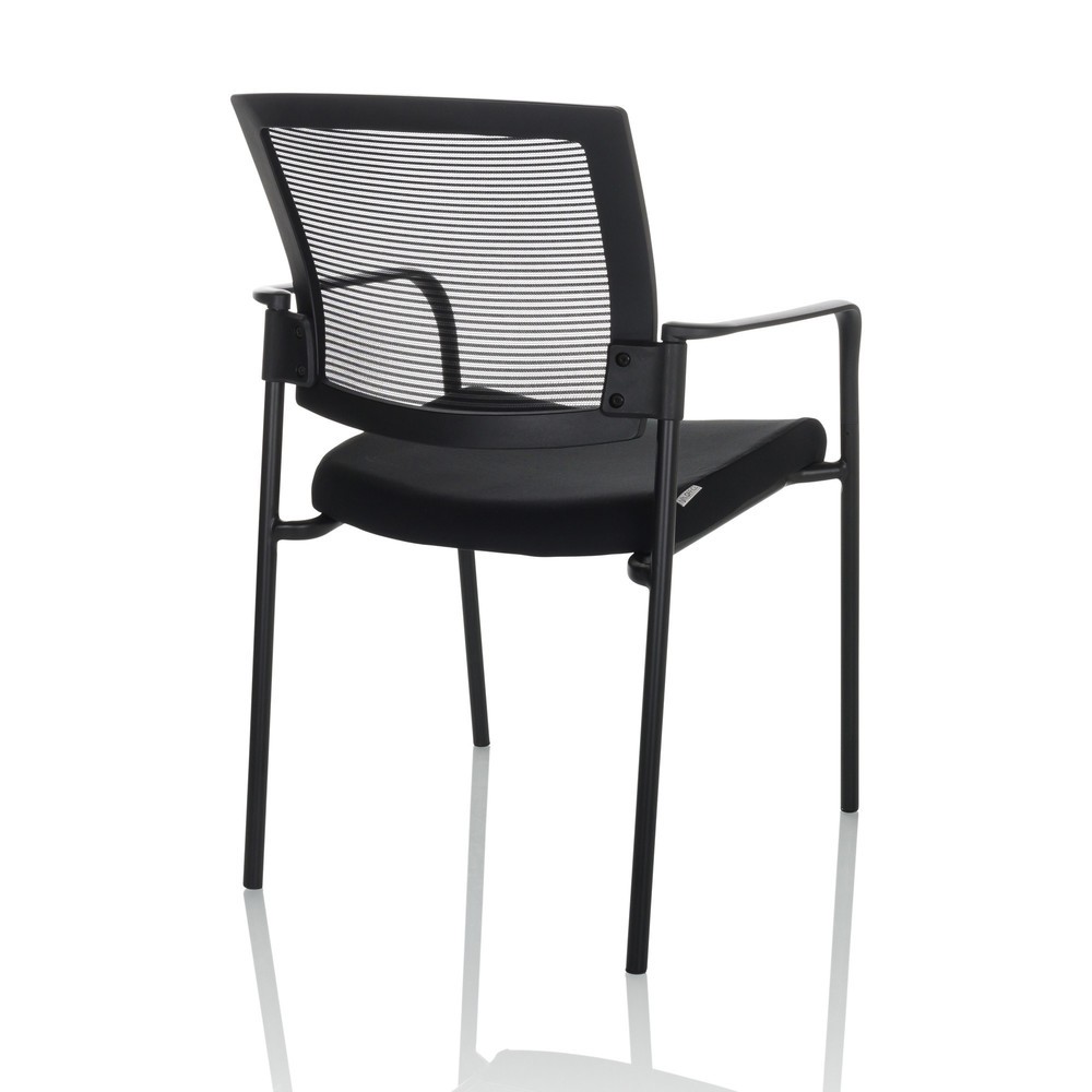 N° de l'image du produit 9 : Chaise-visiteur / chaise de conférence hjh OFFICE MEET B maille/tissu, noir