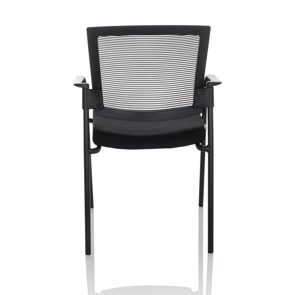 N° de l'image du produit 10 : Chaise-visiteur / chaise de conférence hjh OFFICE MEET B maille/tissu, noir