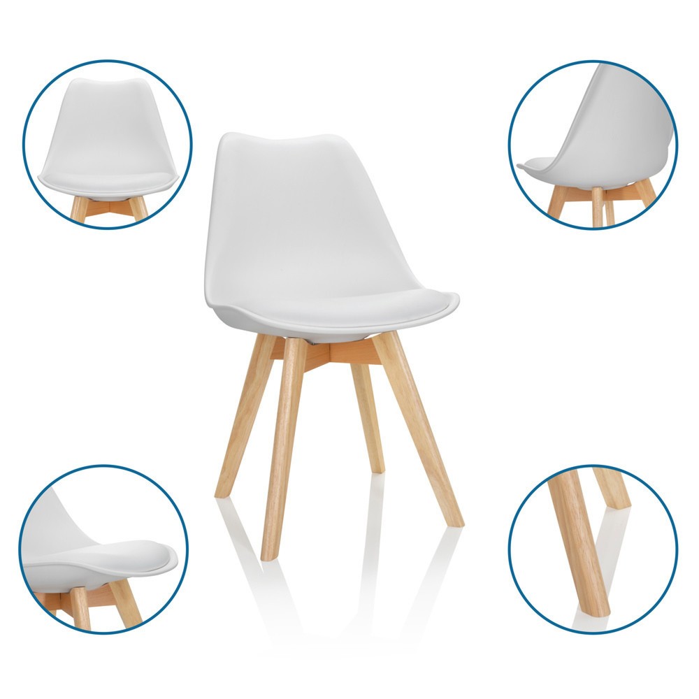 N° de l'image du produit 2 : Chaise-visiteur / chaise à coque hjh OFFICE SCANDI plastique, lot de 4, blanc