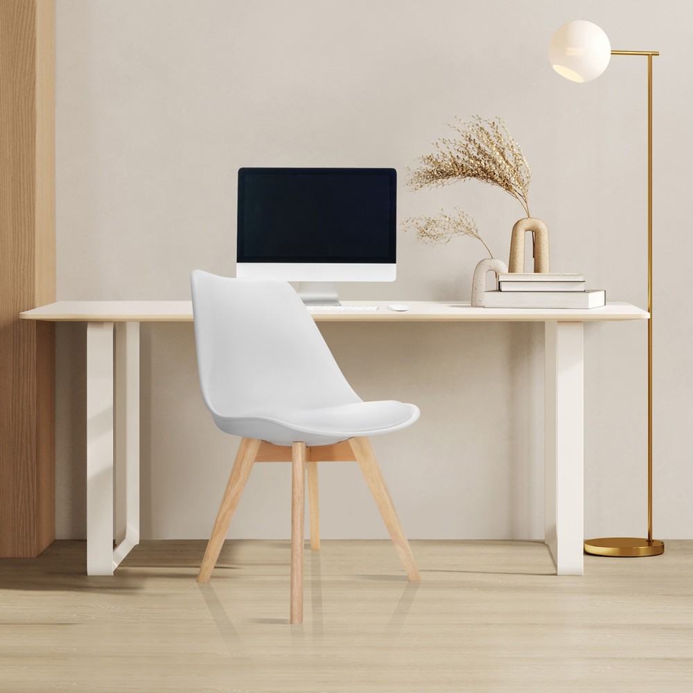 N° de l'image du produit 4 : Chaise-visiteur / chaise à coque hjh OFFICE SCANDI plastique, lot de 4, blanc