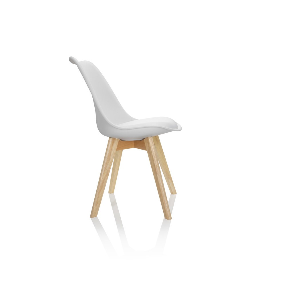 N° de l'image du produit 7 : Chaise-visiteur / chaise à coque hjh OFFICE SCANDI plastique, lot de 4, blanc