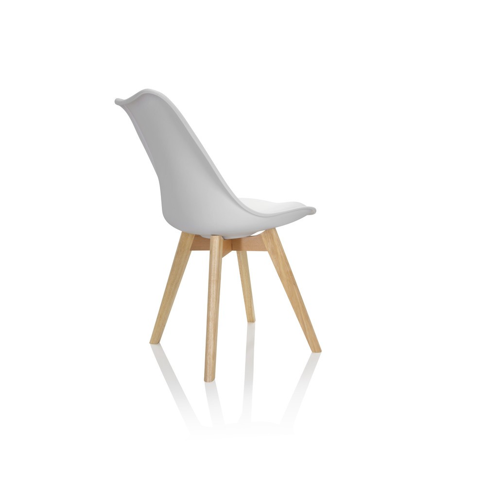 N° de l'image du produit 8 : Chaise-visiteur / chaise à coque hjh OFFICE SCANDI plastique, lot de 4, blanc