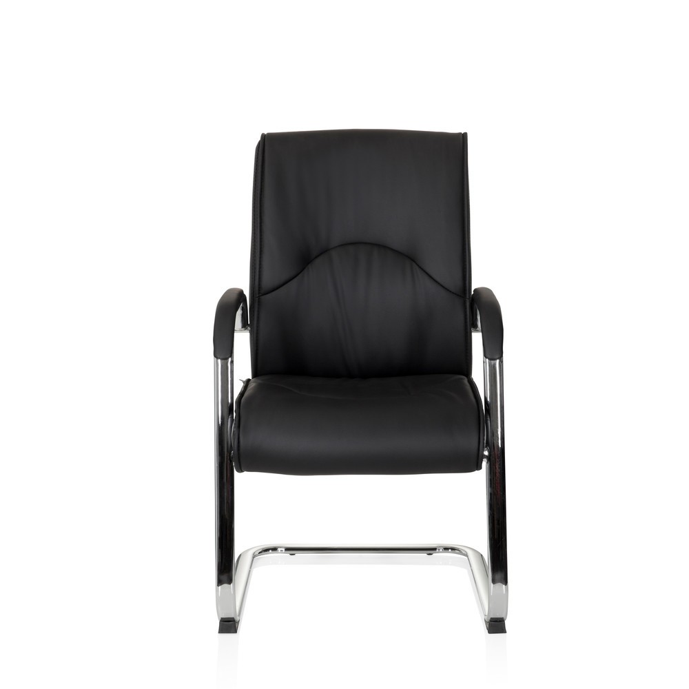 N° de l'image du produit 1 : Chaise-visiteur / chaise de conférence hjh OFFICE SOVRANO V similicuir, noir