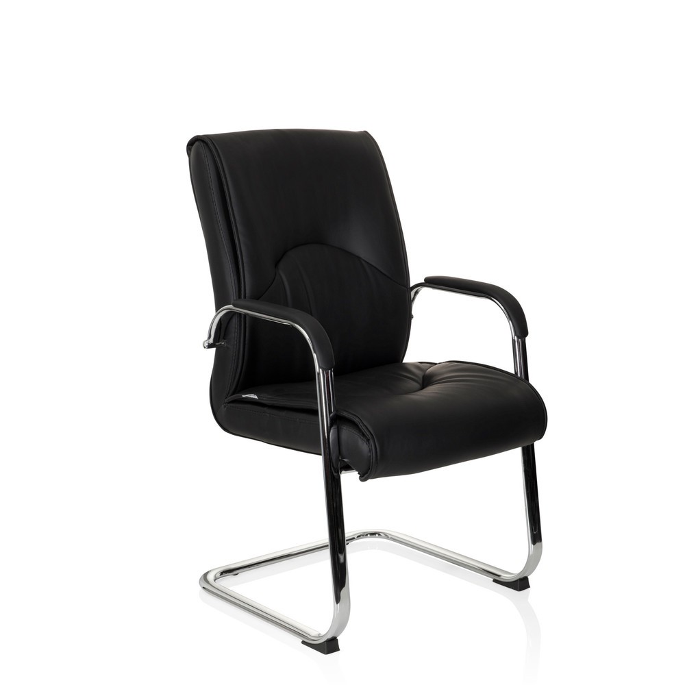 N° de l'image du produit 4 : Chaise-visiteur / chaise de conférence hjh OFFICE SOVRANO V similicuir, noir