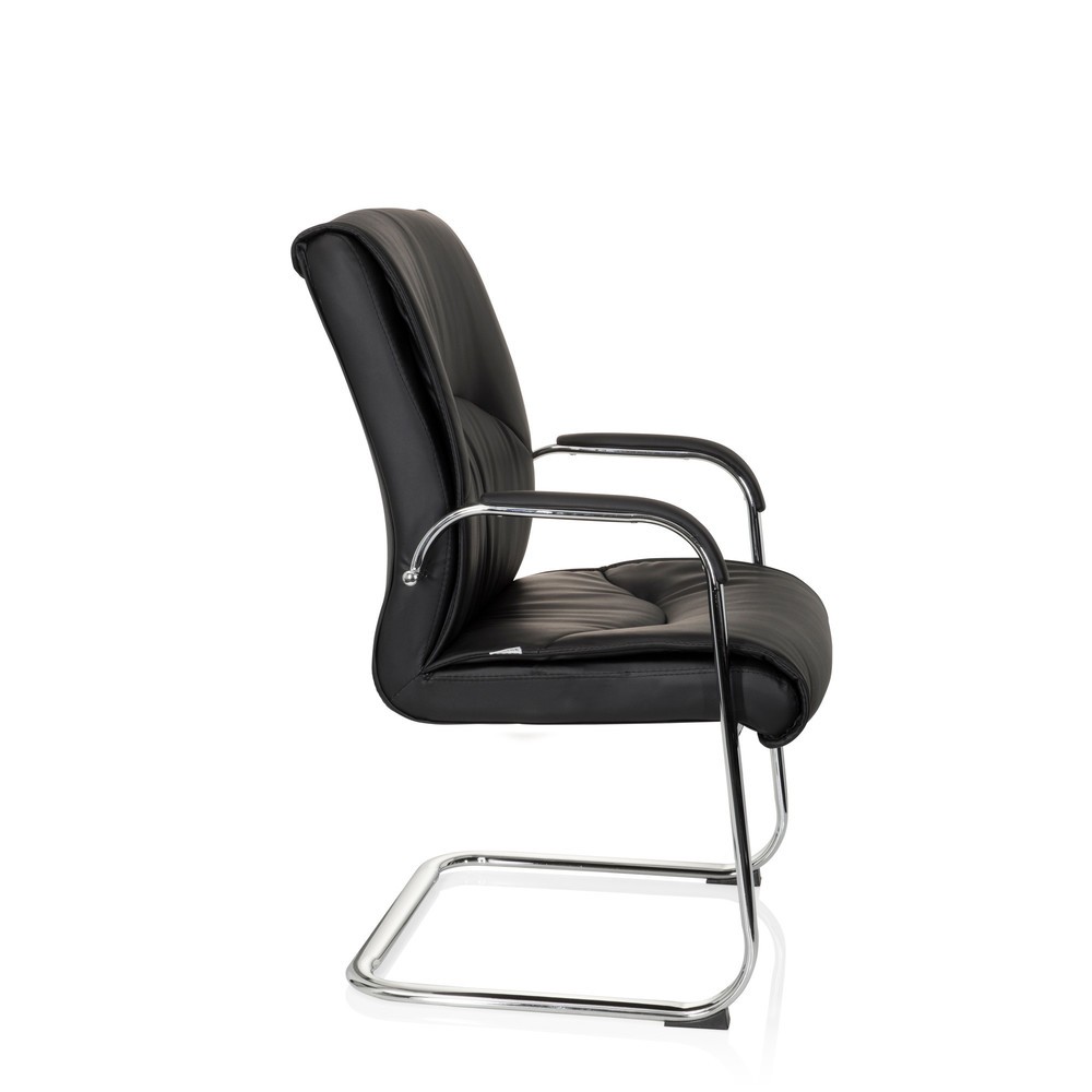 N° de l'image du produit 6 : Chaise-visiteur / chaise de conférence hjh OFFICE SOVRANO V similicuir, noir