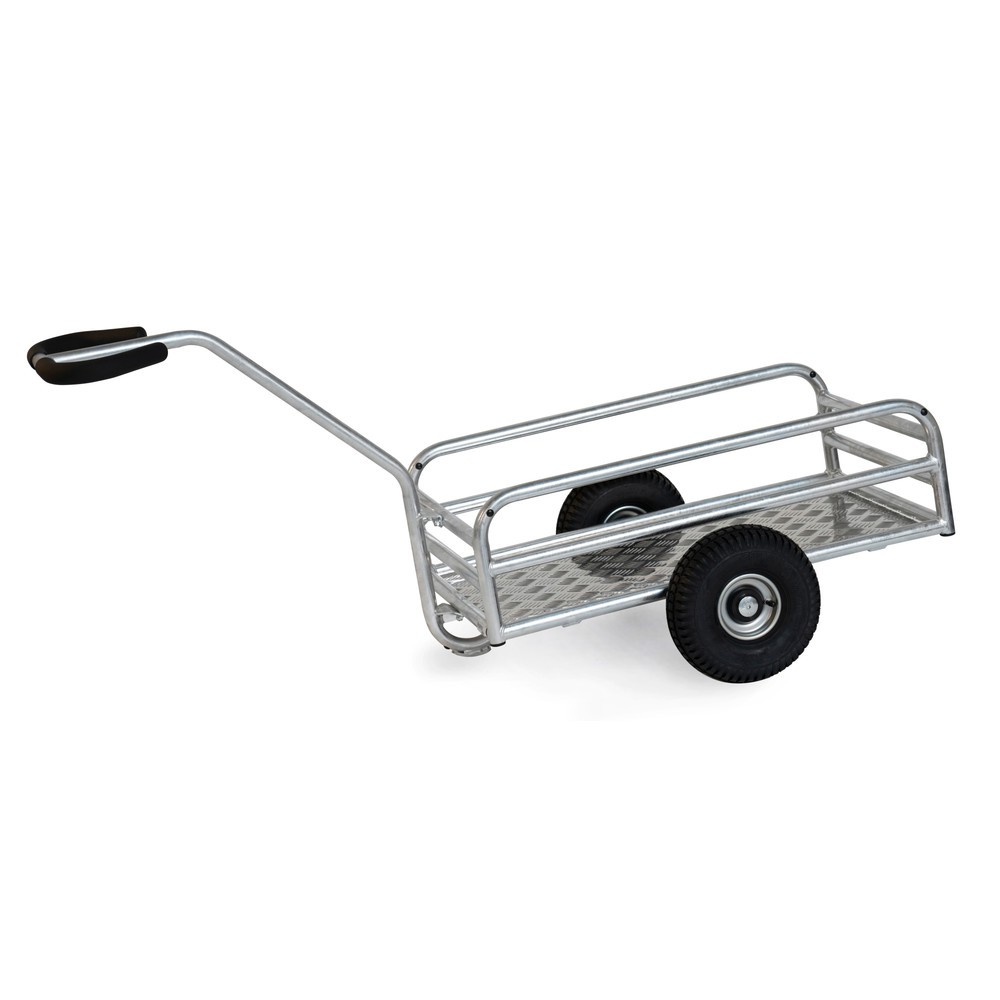 Illustration du produit: Chariot à bras d’extérieur fetra®, 1 essieu, capacité de charge 200 kg, surface de chargement l x P 795 x 445 mm, pneus gonflables
