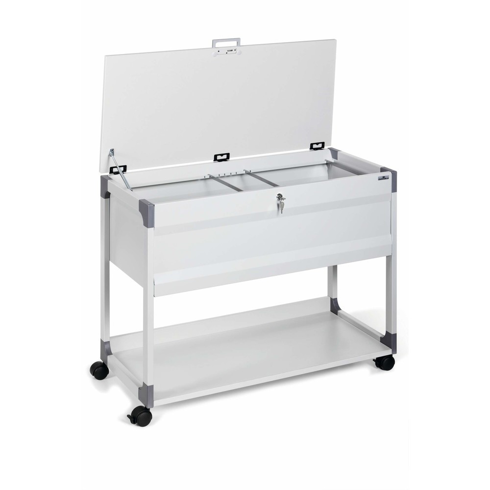 N° de l'image du produit 3 : Chariot à dossiers suspendus pour 100 dossiers + stockage de classeurs, gris, verrouillable