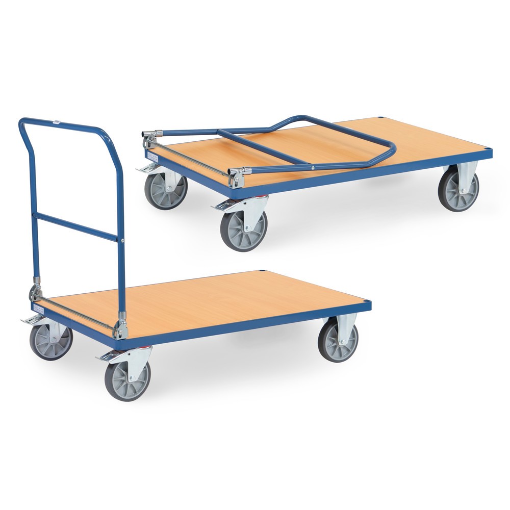 N° de l'image du produit 1 : Chariot à plate-forme fetra®, pliable, capacité de charge 600 kg, surface de chargement l x P 1 200 x 800 mm