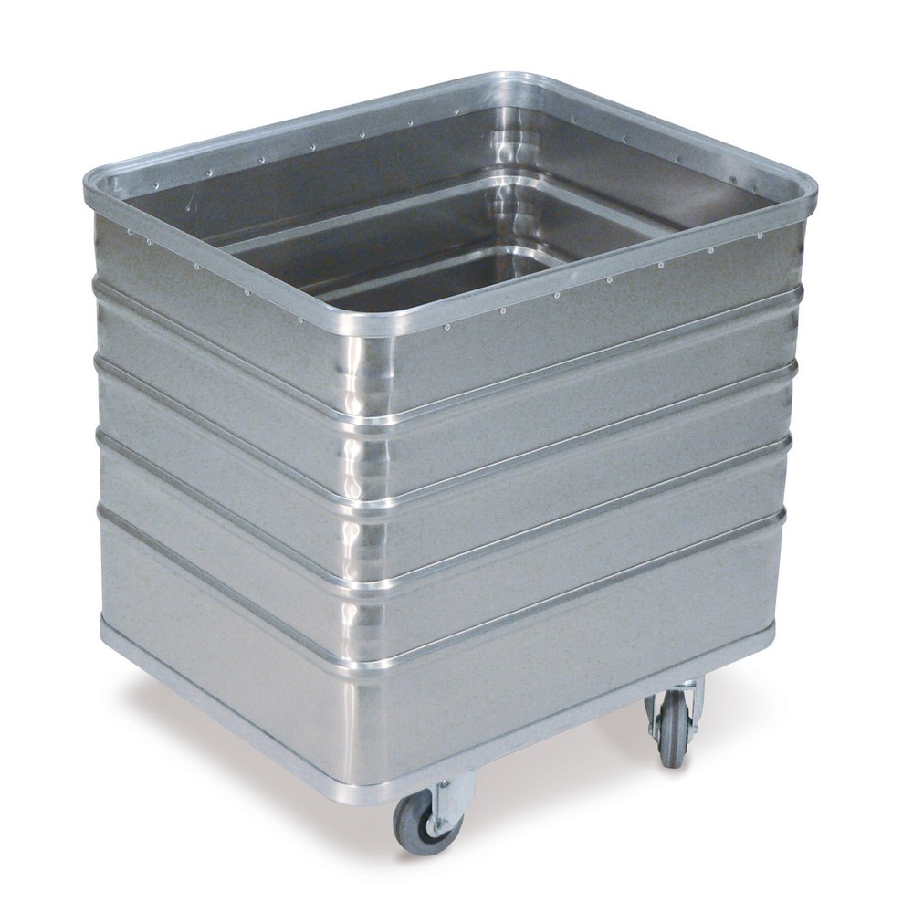 N° de l'image du produit 1 : Chariot-caisse en aluminium avec parois pleines, volume 223 litres