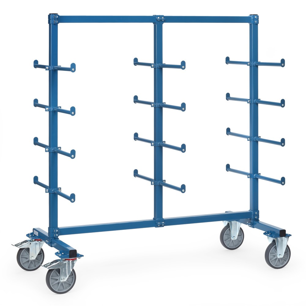 Illustration du produit: Chariot cantilever fetra®, bilatéral, 24 bras porteurs avec butée anti-roulement, H x l x P 1 807 x 1 400 x 800 mm