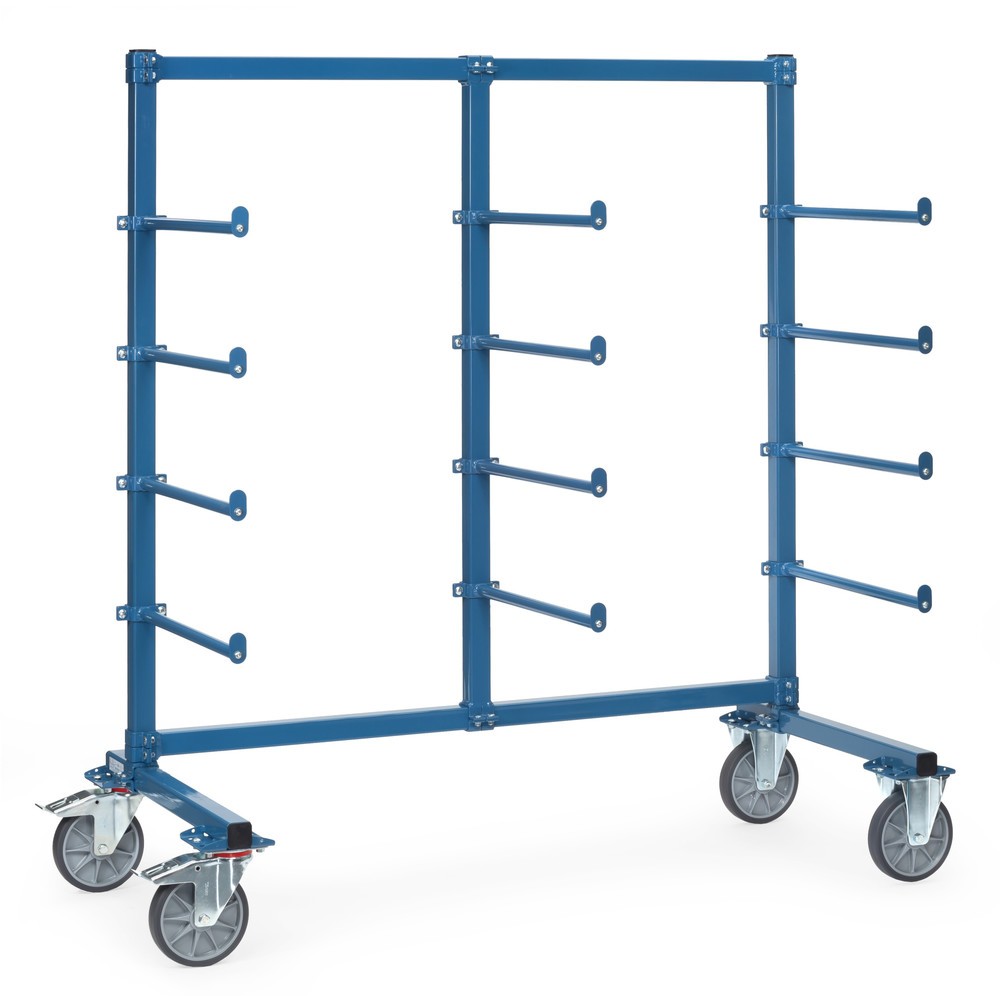 Illustration du produit: Chariot cantilever fetra®, unilatéral, 12 bras porteurs avec butée anti-roulement, H x l x P 1 807 x 1 400 x 800 mm