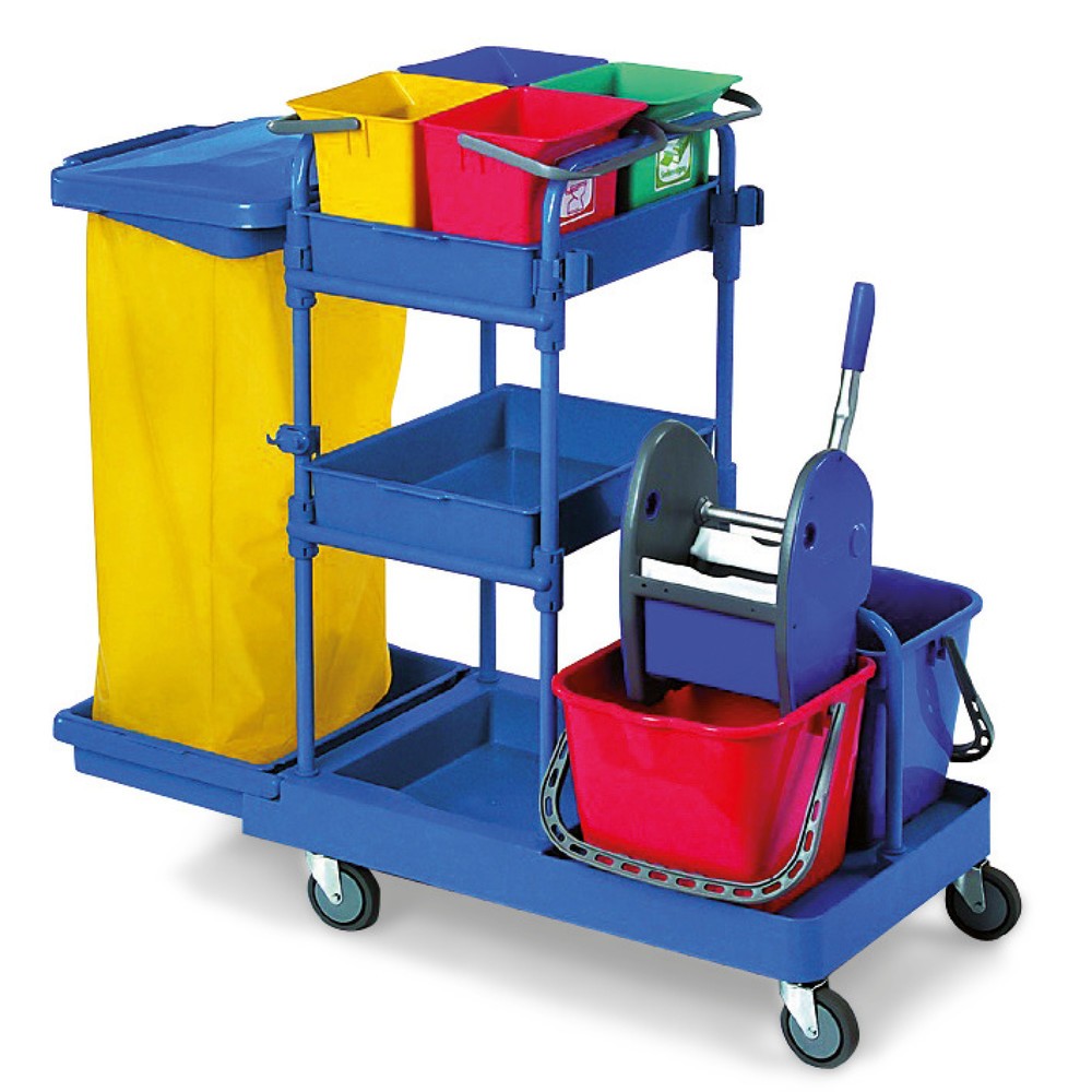 Illustration du produit: Chariot-système Harema®, 4 seaux de 6 litres + 2 de 15 litres