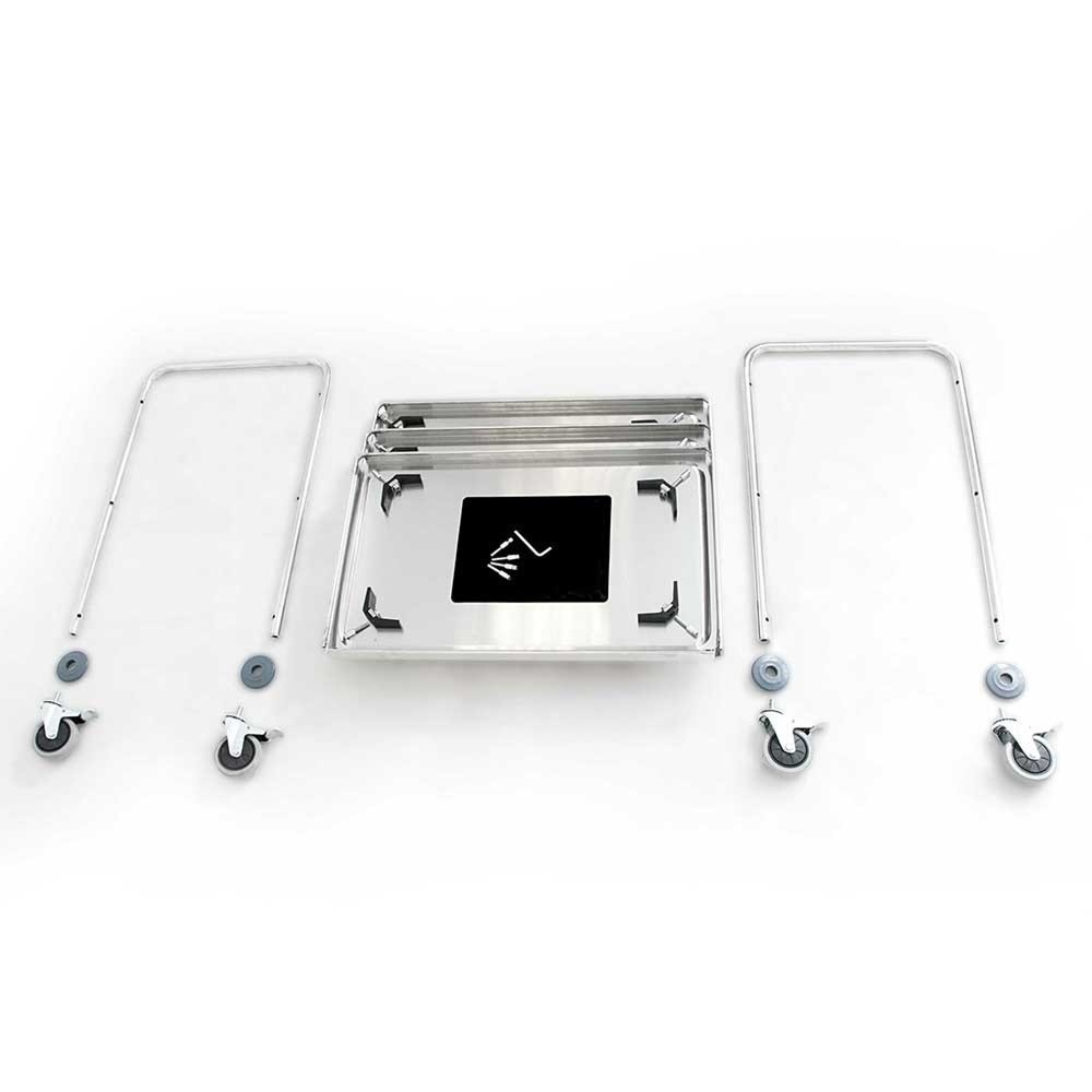 N° de l'image du produit 2 : Chariot de service Stalgast en acier inoxydable, avec deux étagères, 860 x 540 x 920 mm (L x P x H)