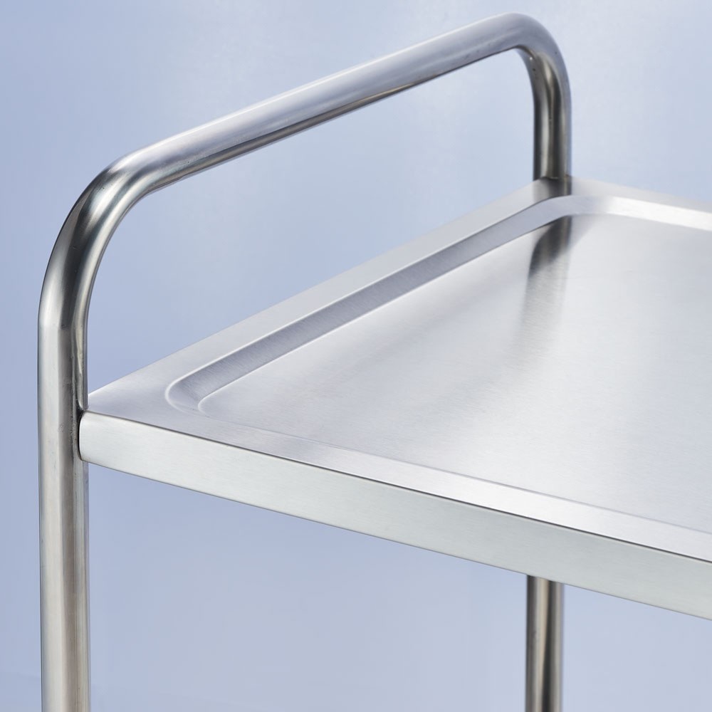 N° de l'image du produit 3 : Chariot de service Stalgast en acier inoxydable, avec deux étagères, 860 x 540 x 940 mm (L x P x H)