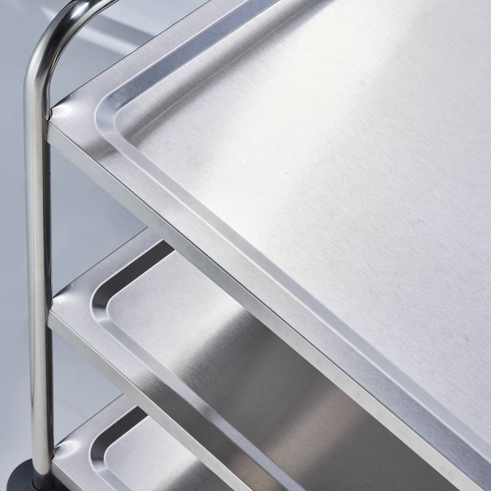 N° de l'image du produit 3 : Chariot de service Stalgast en acier inoxydable, avec trois étagères, 860 x 540 x 920 mm (L x P x H)