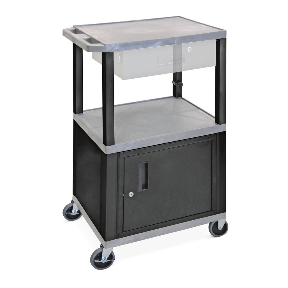 Illustration du produit: Chariot de transport en plastique BASIC avec meuble bas, gris