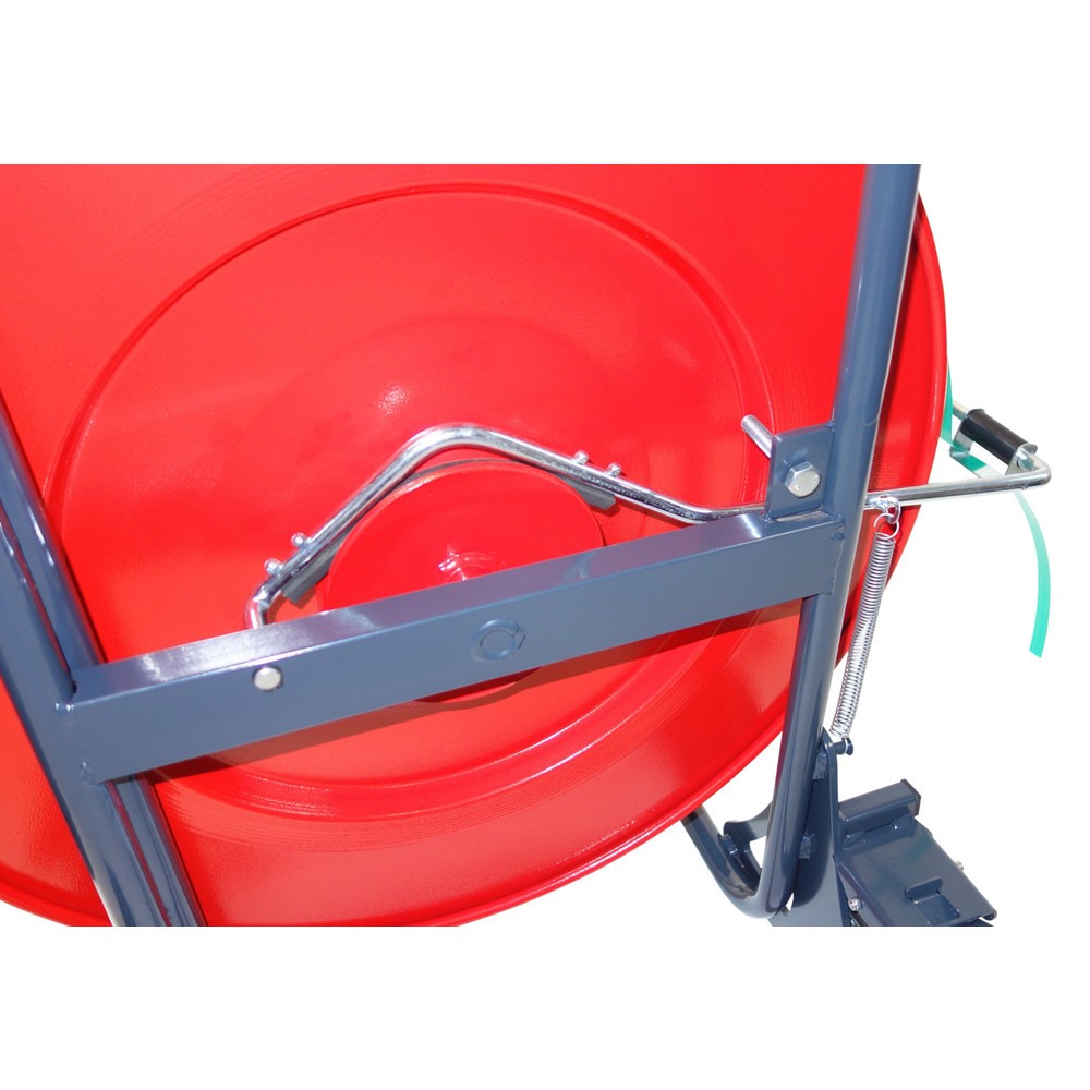 N° de l'image du produit 4 : Chariot dévidoir Premium, système à 4 roues pour galettes de feuillard en PP/PET et en acier, noir-rouge