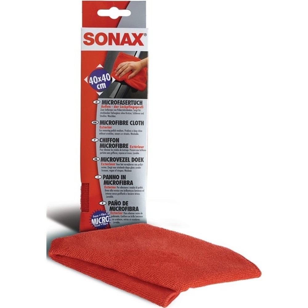 Illustration du produit: Chiffon en microfibres rouge L400xl400 mm 89 % polyester, 11 % polyamid SONAX
