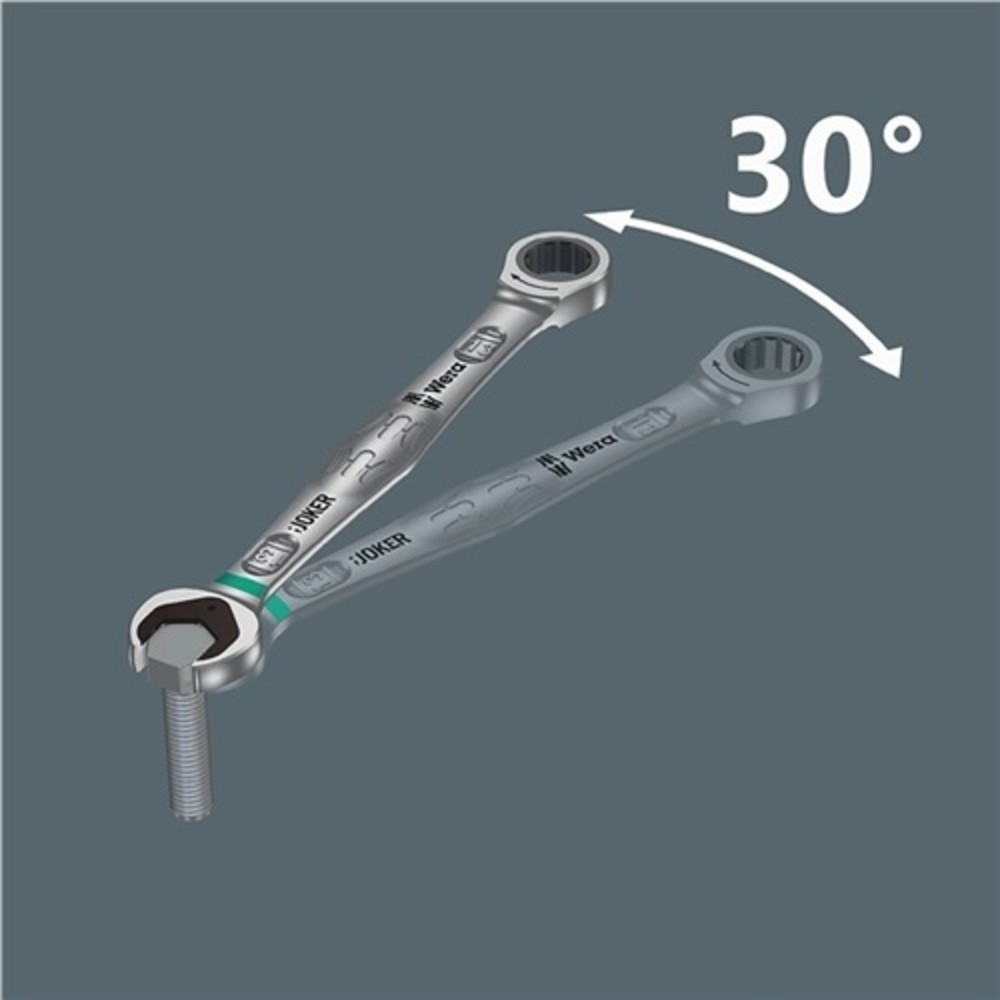N° de l'image du produit 5 : Clé mixte à cliquet Joker ouv. de clé 10 mm L. 159 mm droit WERA