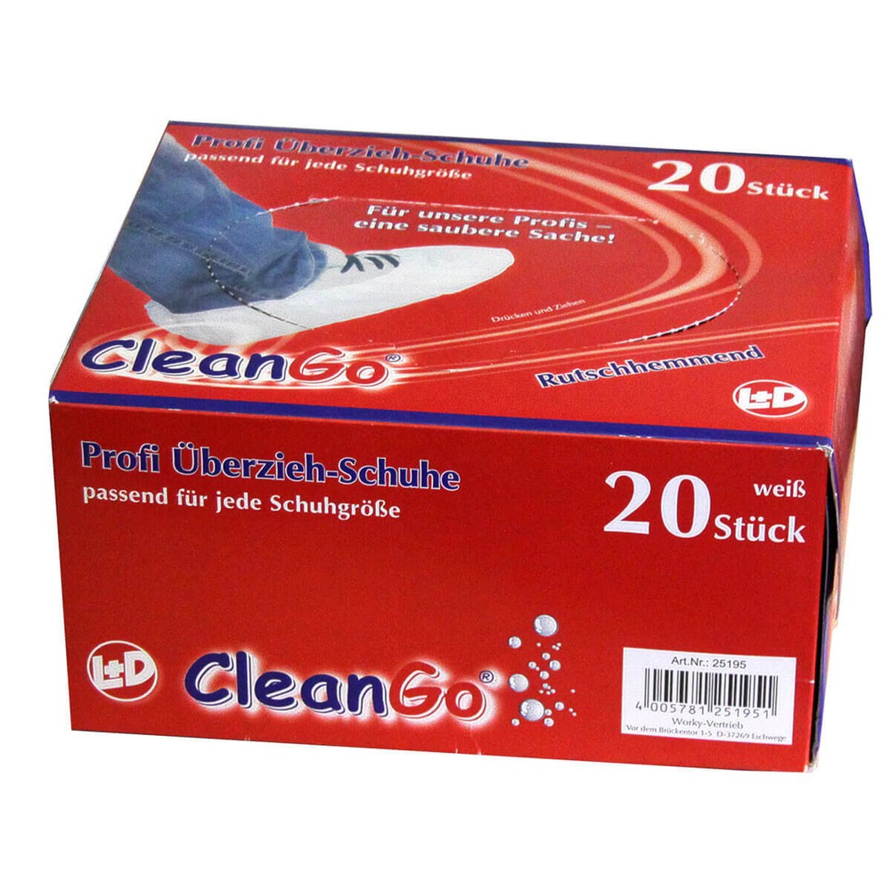 Produktabbildung: CleanGo PE-Überziehschuh Anti-Slip, ANTI-SLIP 20 Stk./Spenderbox, Universalgröße