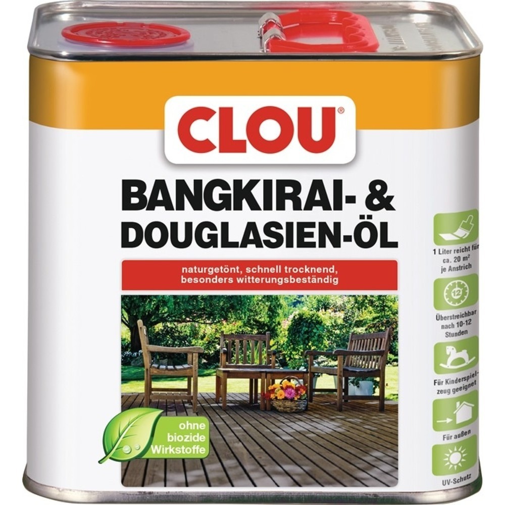 Produktabbildung: CLOU Bangkirai-/Douglasienöl, 2,5 l, naturgetönt, Dose