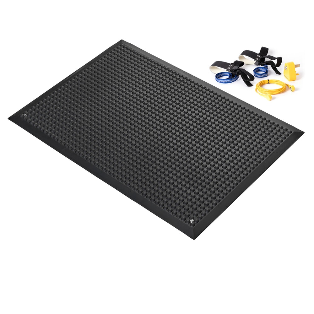 Imagen del producto: COBA Alfombrilla antifatiga COBAelite® ESD con cable a tierra, An x Fo 600 x 900 mm, negra
