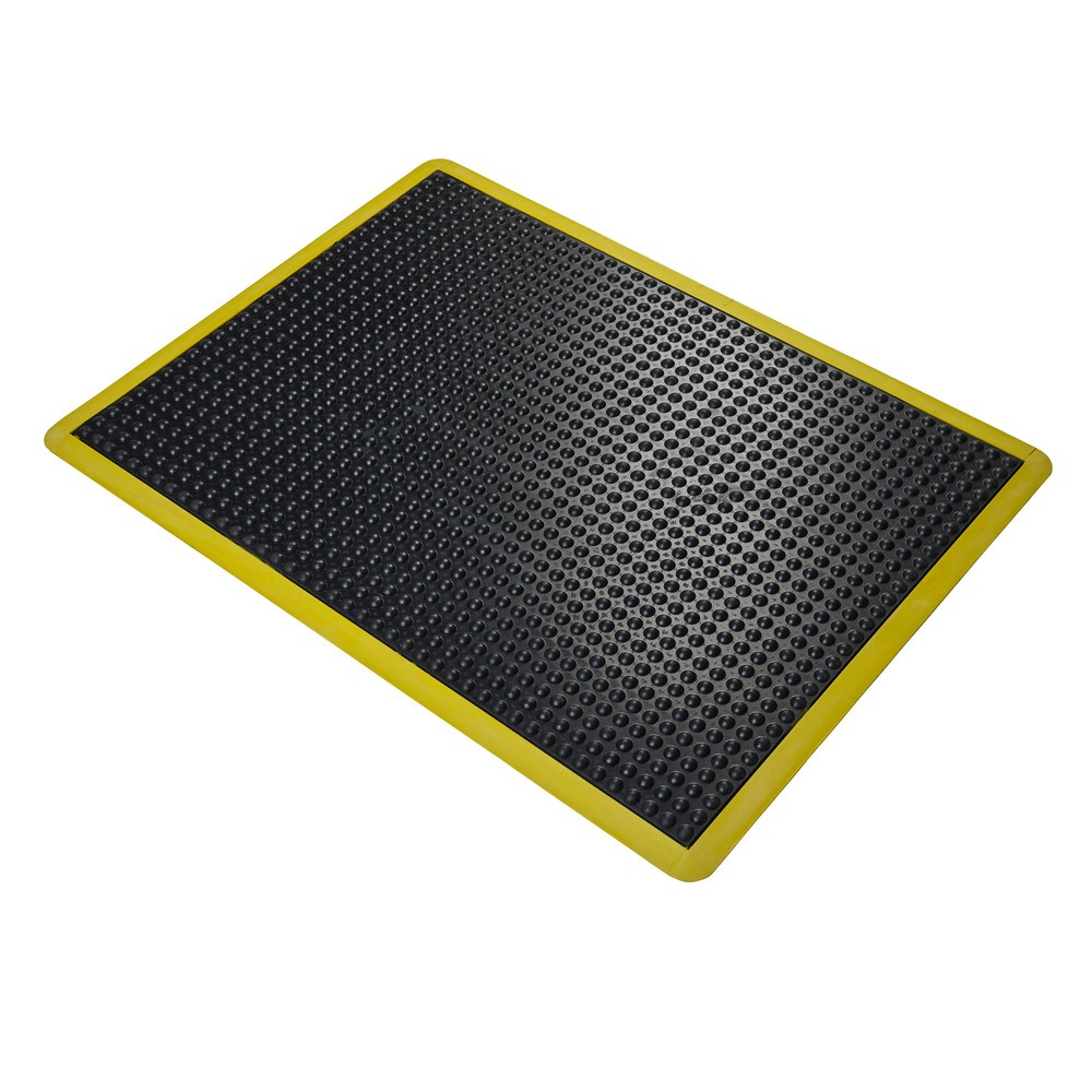 Produktabbildung: COBA Anti-Ermüdungsmatte Bubblemat Safety, BxL 600 x 900 mm, schwarz/gelb